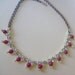Vintage Red Cherries and Clear Rhinestone Necklace