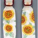 Hanging Kitchen Towels Yellow and Maroon Flowers Matching Pair