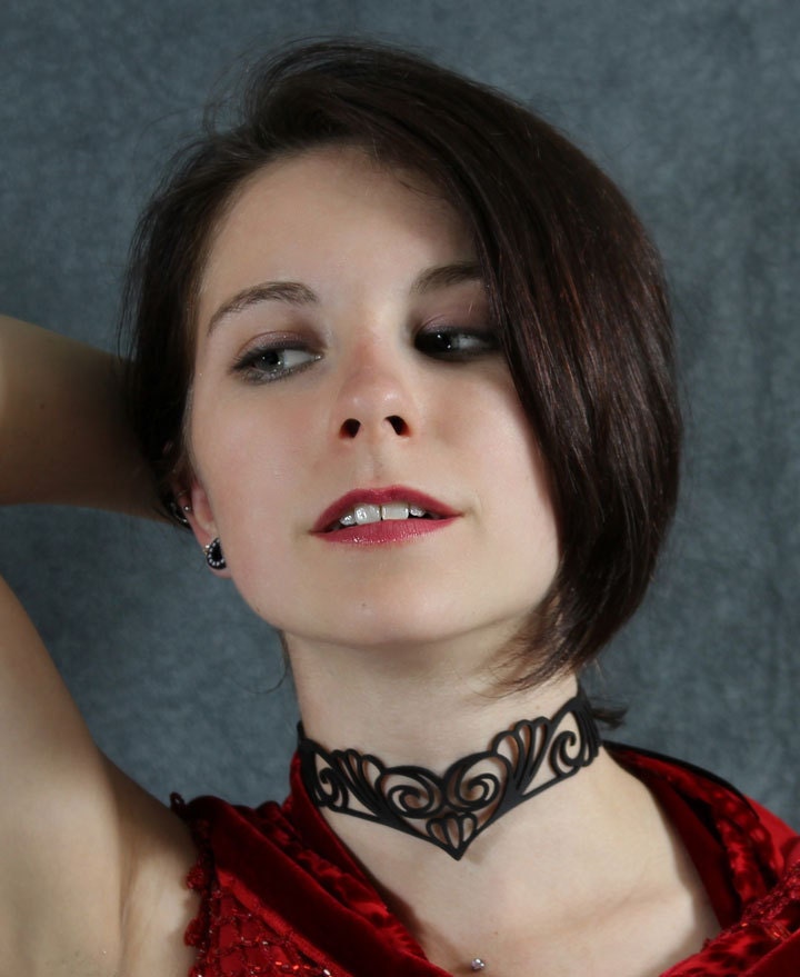 Choker Nouveau in Black Leather