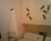 Laundry Room decor Clothespin Vinyl Wall Decal removable stickers