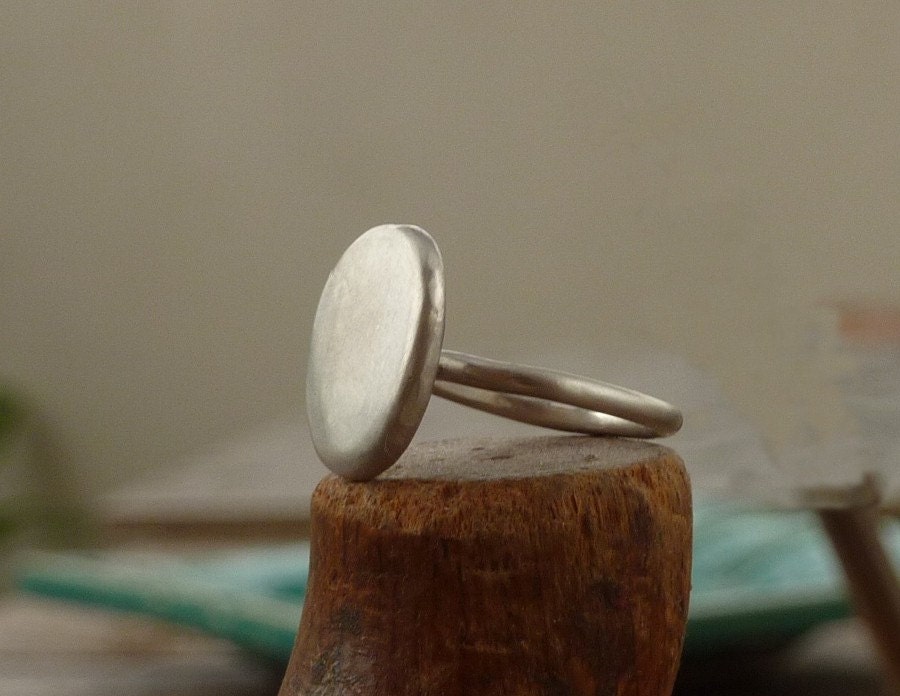 Sterling silver ring, Eco friendly ring, Round ring with brushed matte finish