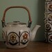 otagiri teapot tea set japanese stoneware ceramic tea cups 1970s made in japan daisy floral mod