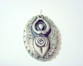 Black and Silver Earth Goddess Pendant