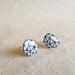Hand Drawn White Geometric Post Earrings Studs