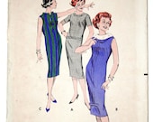 vintage sewing pattern 1950s sheath dress Butterick 8624 - 31 1/2 bust