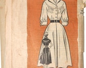 Vintage sewing pattern 1950s gathered shirtwaist dress Anne Adams 4759 - 30 bust