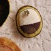 Cameo  Fabric Brooch Grey Gardens 1