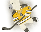 Hockey Bear - 8x10 Print