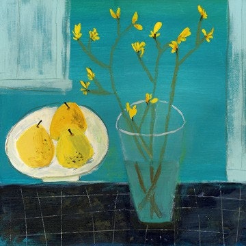 Pears and Kangaroo Paws 11x14