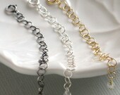 Three Inch Necklace Extender, 14k Gold Fill, Sterling Silver or Oxidized silver, lengthen necklace, extra chain, longer
