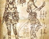 Tiefling Rogue Art Print - 8 x 10" - Character Sheet