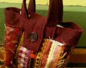 OOAK Hand bag in recycled fabrics. Made to Order