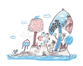 Offer- My imaginary land-2- Original limited edition silk screen print