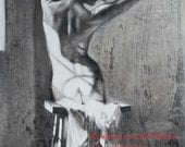 In the Sunlight, Strong,  Large Print of a  Charcoal Figure Drawing -