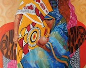 Original Oil Painting "You Shall be Heard"  Colorful Depiction of Generations of Mothers