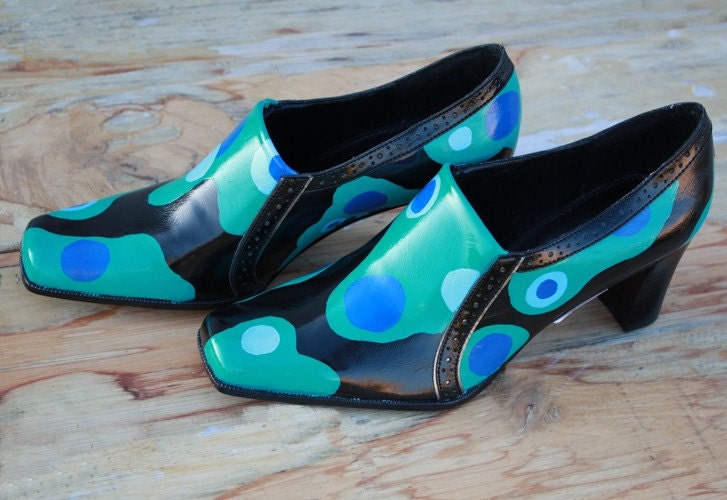 One of a Kind, Hand Painted Womens Shoes Size 8.5, 30% OFF SALE