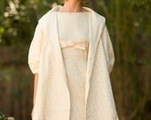 CREAM  jacquard 1960's shift dress with matching cocoon coat  WEDDING