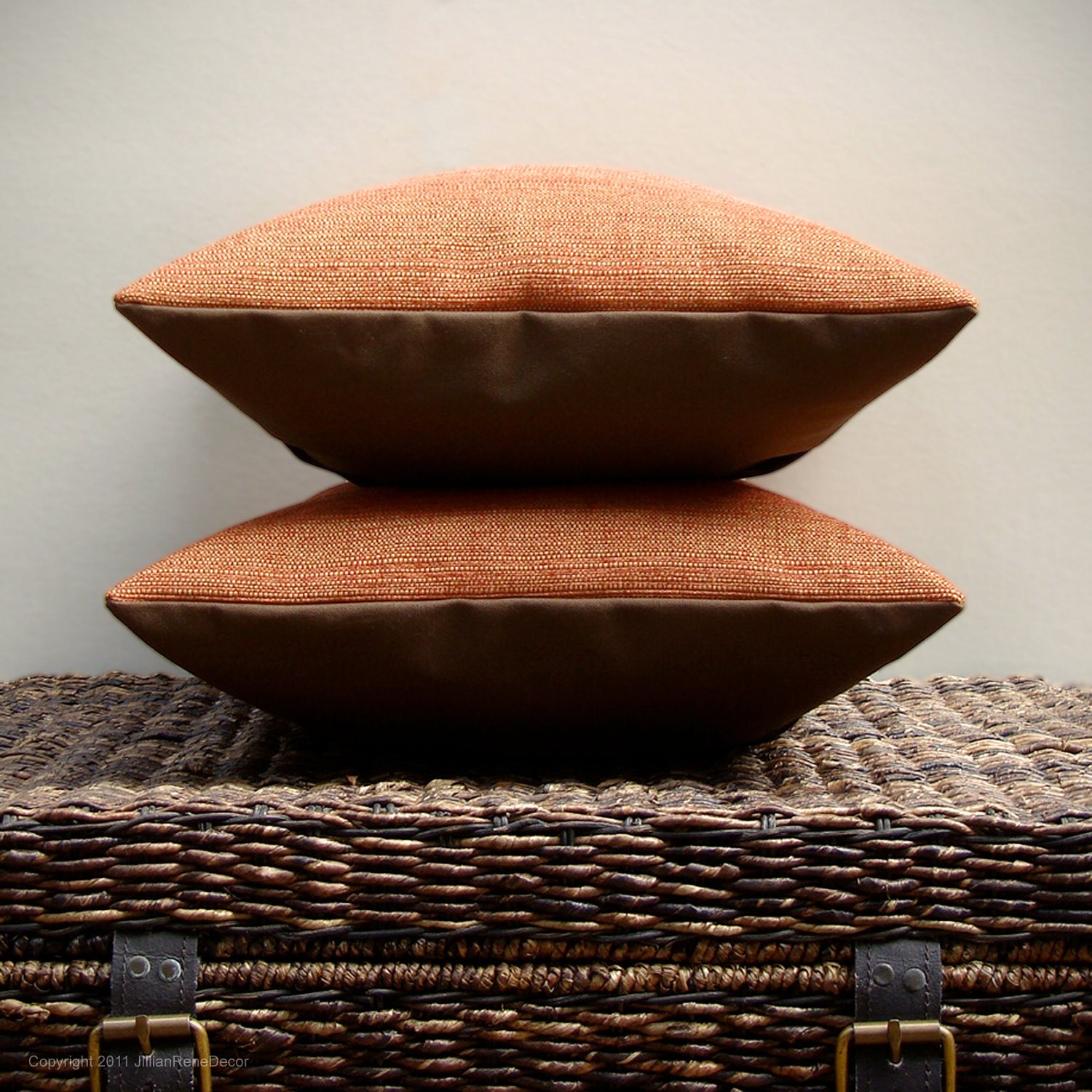 16" DECORATIVE PILLOW COVER - Pumpkin Harvest Chenille - Chocolate Brown Autumn Home Decor by JillianReneDecor on Etsy Made to Order