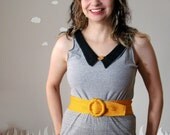 Peter pan collar dress eco friendly handmade medium AWAY IN GRAY