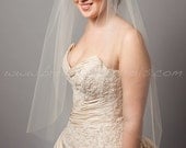 Illusion Tulle Bridal Veil 36" Single Layer - White, Diamond White, Ivory, Champagne, Black, More Colors, Matte, Sparkle