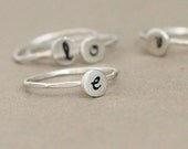 initial ring. sterling silver monogram stacking RING. hand stamped letter. custom initial jewelry. eco friendly.