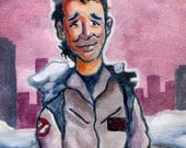 Bill Murray in "Ghostbusters" as Peter Venkman watercolor - 5"x7" Postcard Print