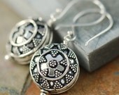 Sterling silver Bali earrings "Shield" design