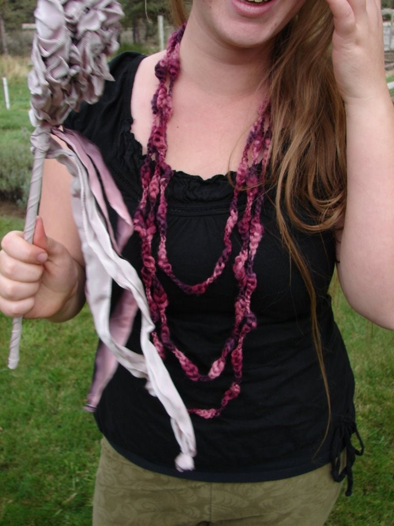 Sweet Lillian 150 inch long crocheted necklace