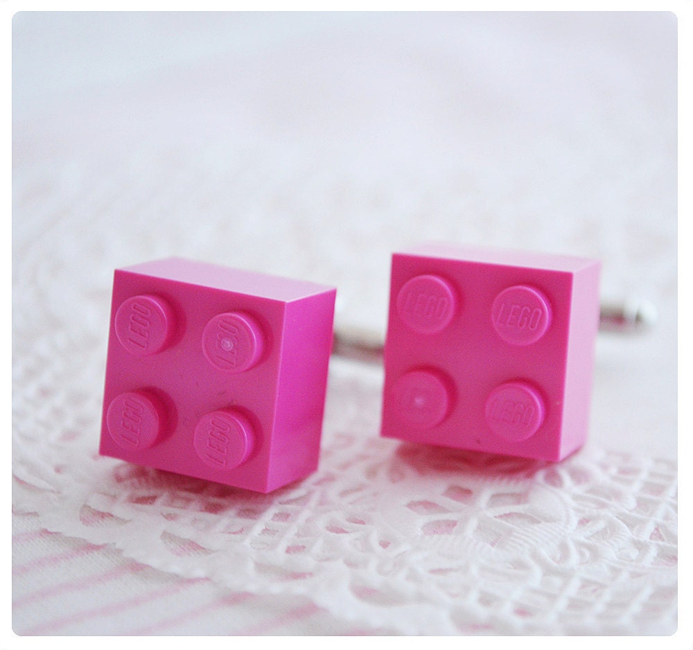 Cufflinks With LEGO Bricks - Pink Lego Cufflinks Groomsmen Gift - Graduation Gift