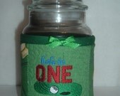 Ready to Ship, Handmade Candle Cozy, Cozies,Candle Cover, Fabric Candle Holder, Golf Candle Wrapper, Candle Wraps
