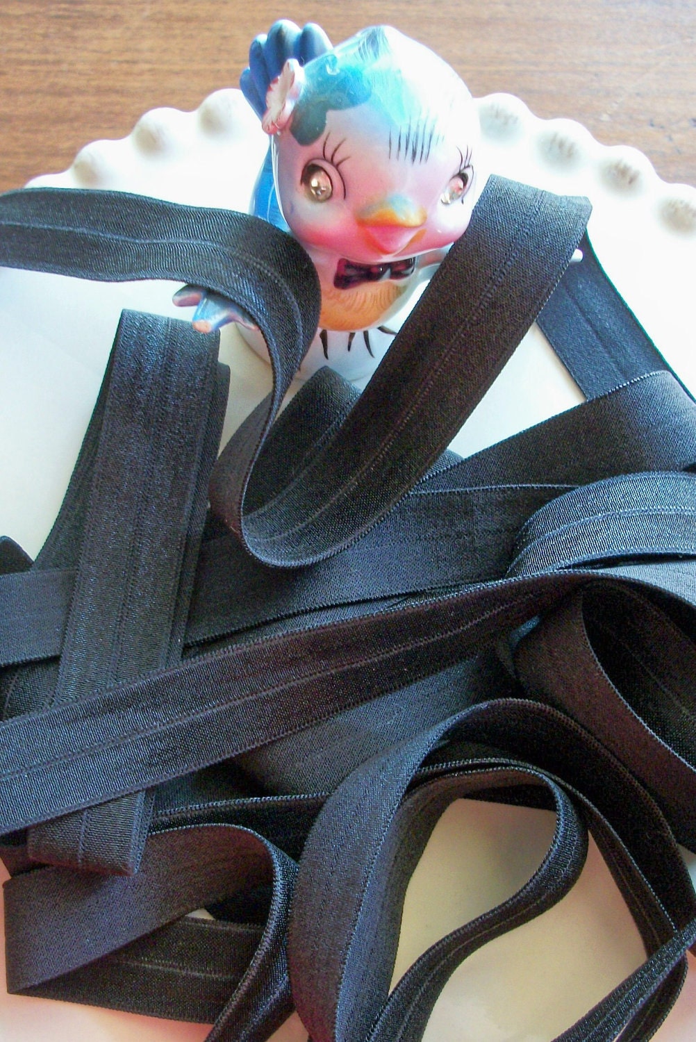 Fold over Elastic 5/8 inches BLACK 5 yards