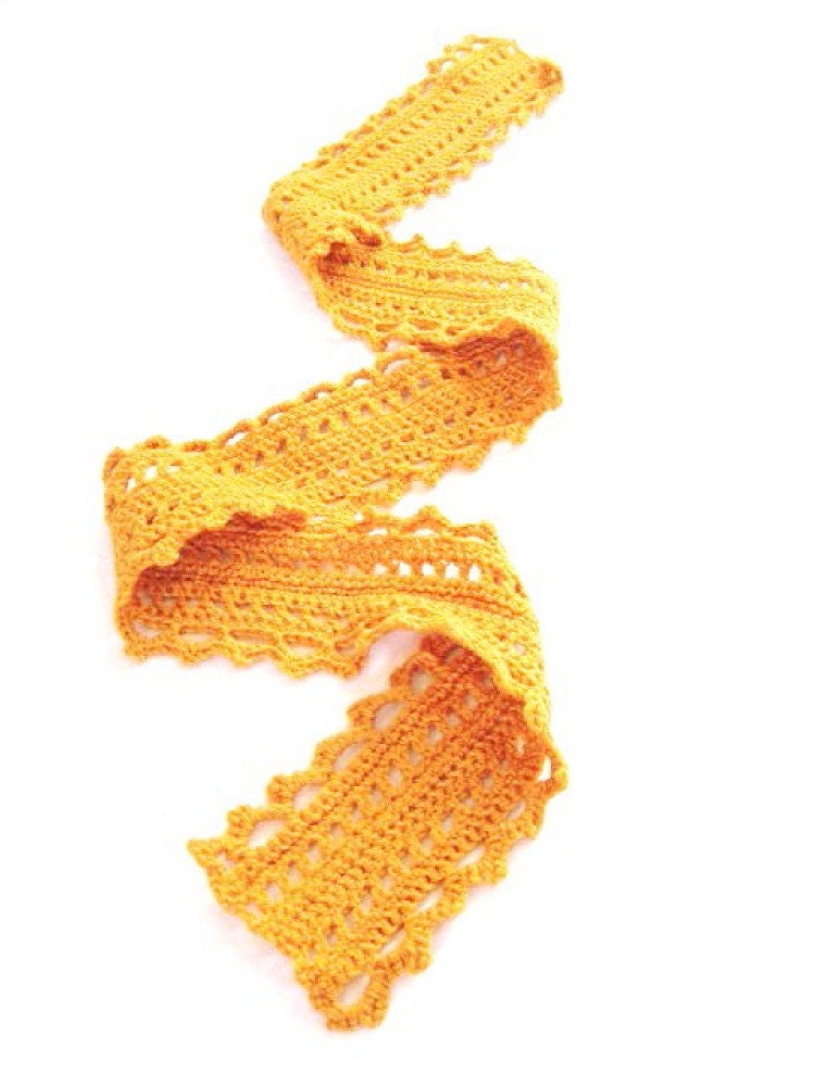 crochet scarf for women and teens in soft natural fibers - light pumpkin orange lace - feminine, winter fashion, ready to ship