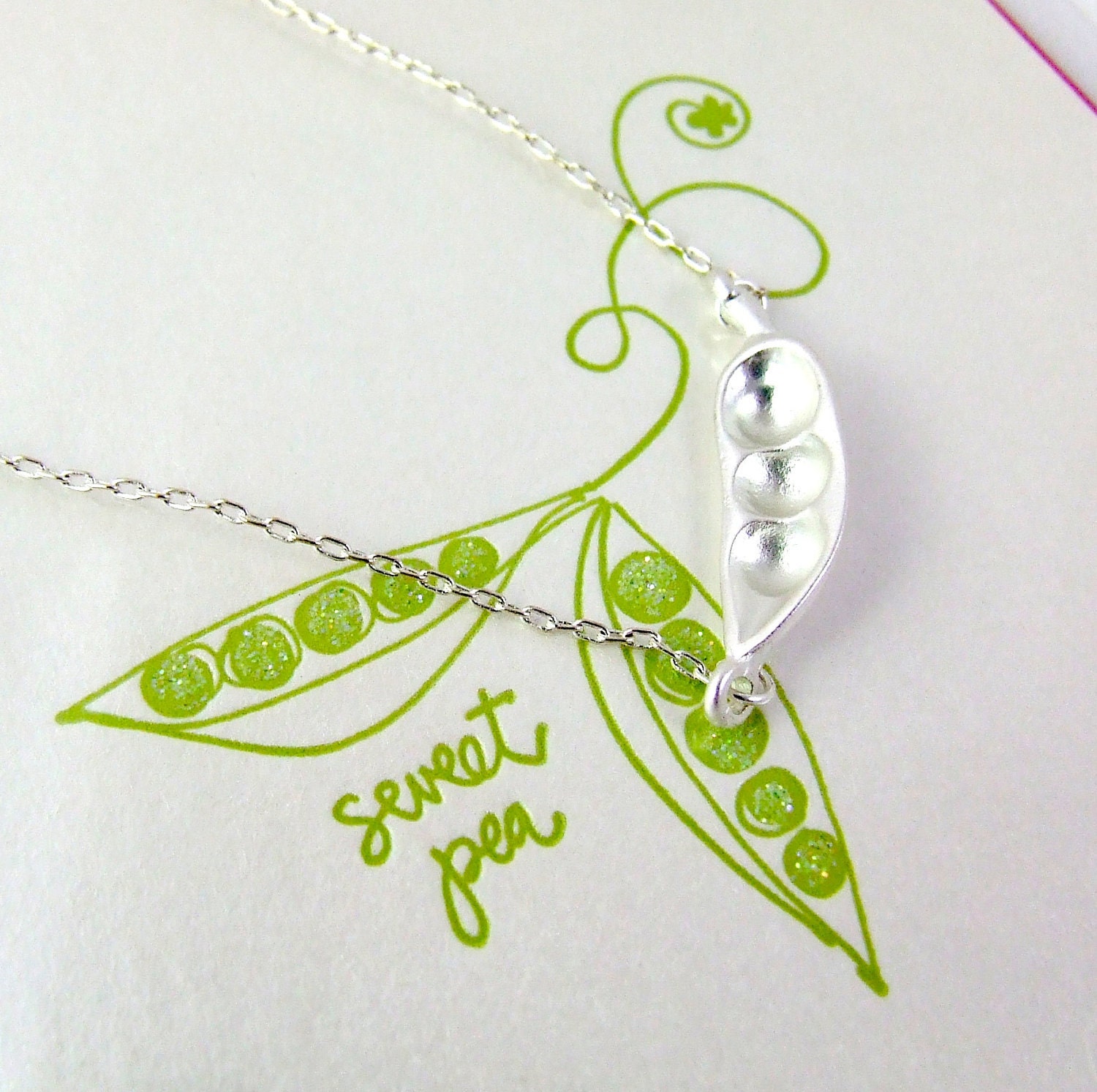 Sweet Pea Silver Matte Necklace
