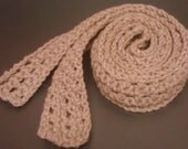 CLEARANCE --Crocheted Chocolate Skinny Scarf