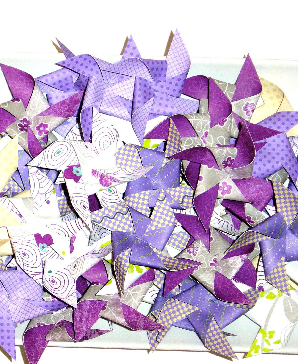 125 Pinwheel confetti photo props YOU PICK COLORS tablescape in place of rice and rose petals garland place holders flower girl