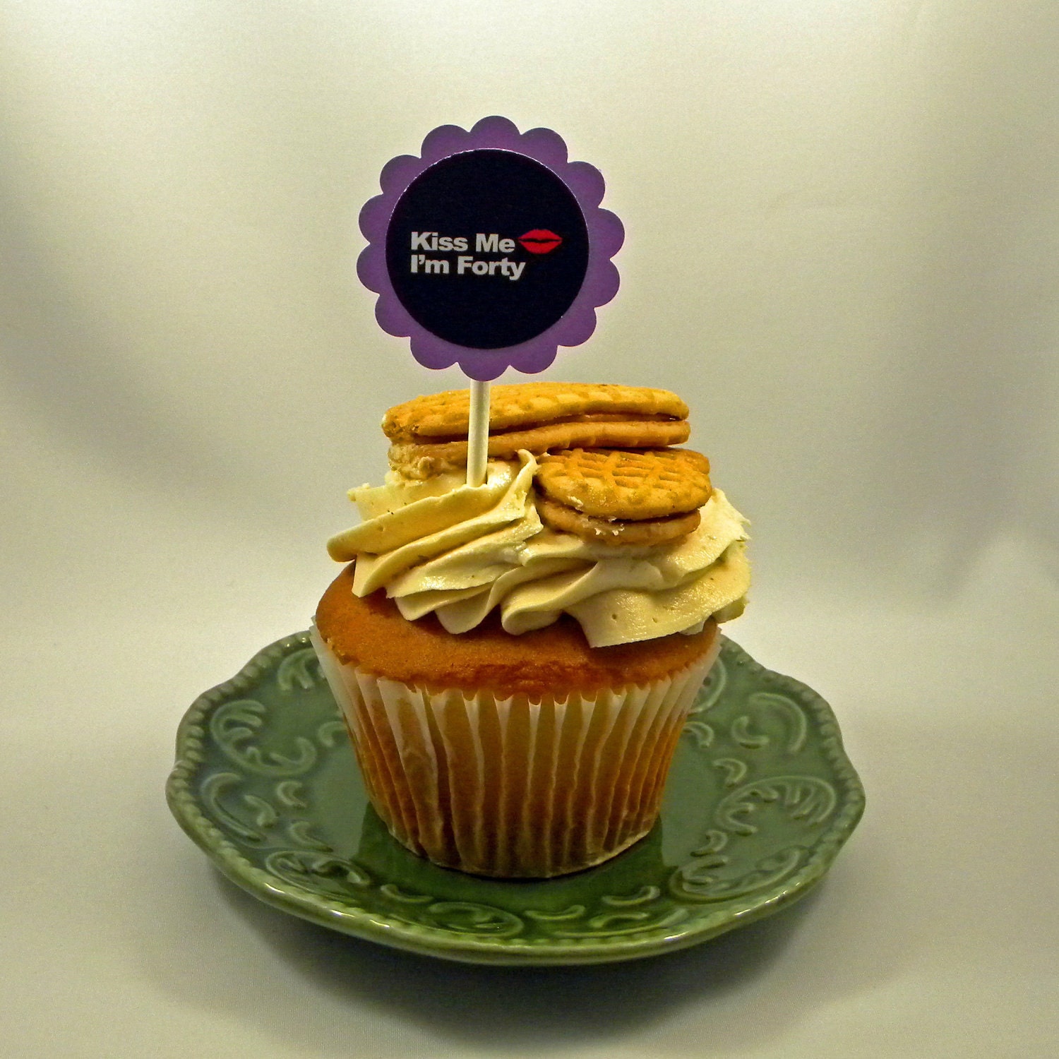 40th Birthday Cupcake Toppers - Kiss Me I'm Forty Il_570xn