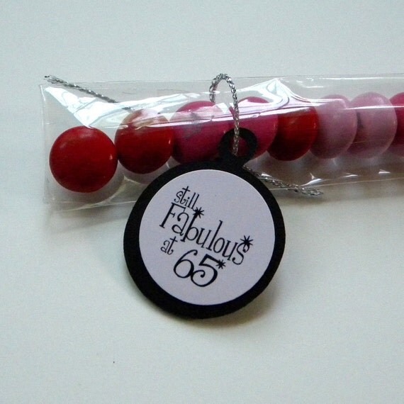 65th Birthday Party Favors, Candy Treat Bags - Still Fabulous at 65, Pink and Black Il_570xn