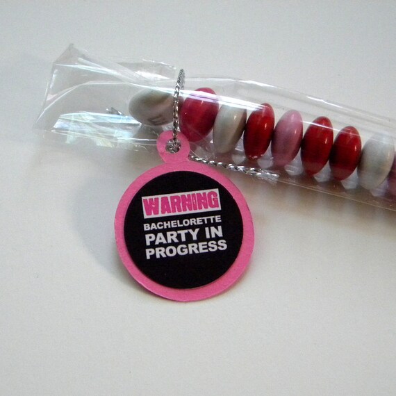 Bachelorette Party Candy Treat Bag Favors, Pink, Black, Set of 12 Il_570xn