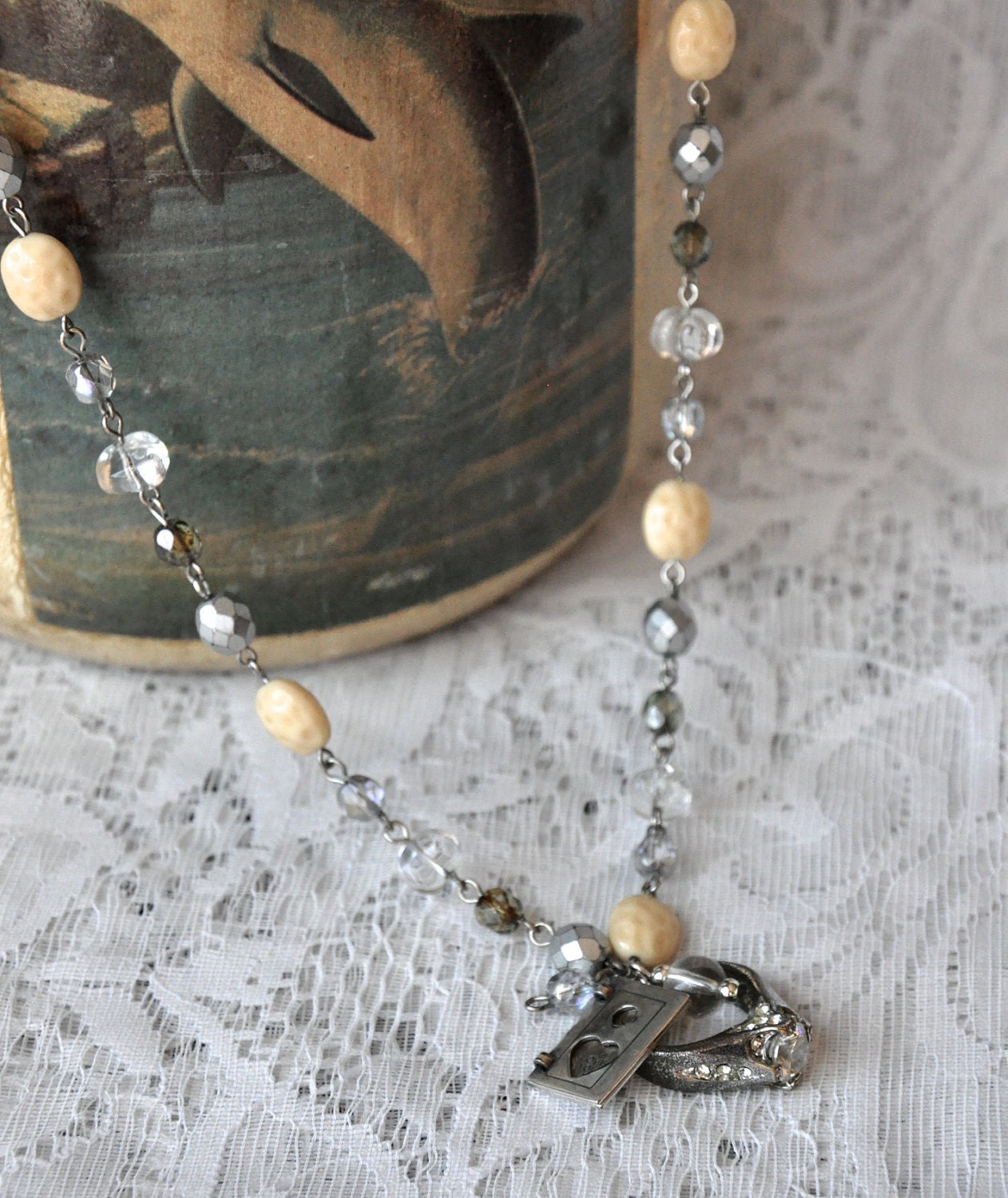 Vintage Ring Charm Necklace