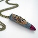 Skull and Crossbones - Steampunk Bullet Necklace - Pirate Jewelry - Recycled Jewelry - Extra Long Chain