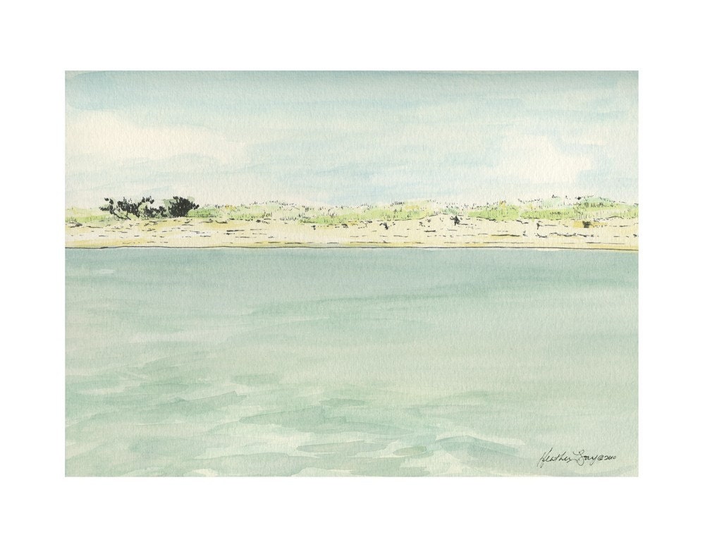 St. Catherine's Island Georgia Beach Watercolor Fine Art Print