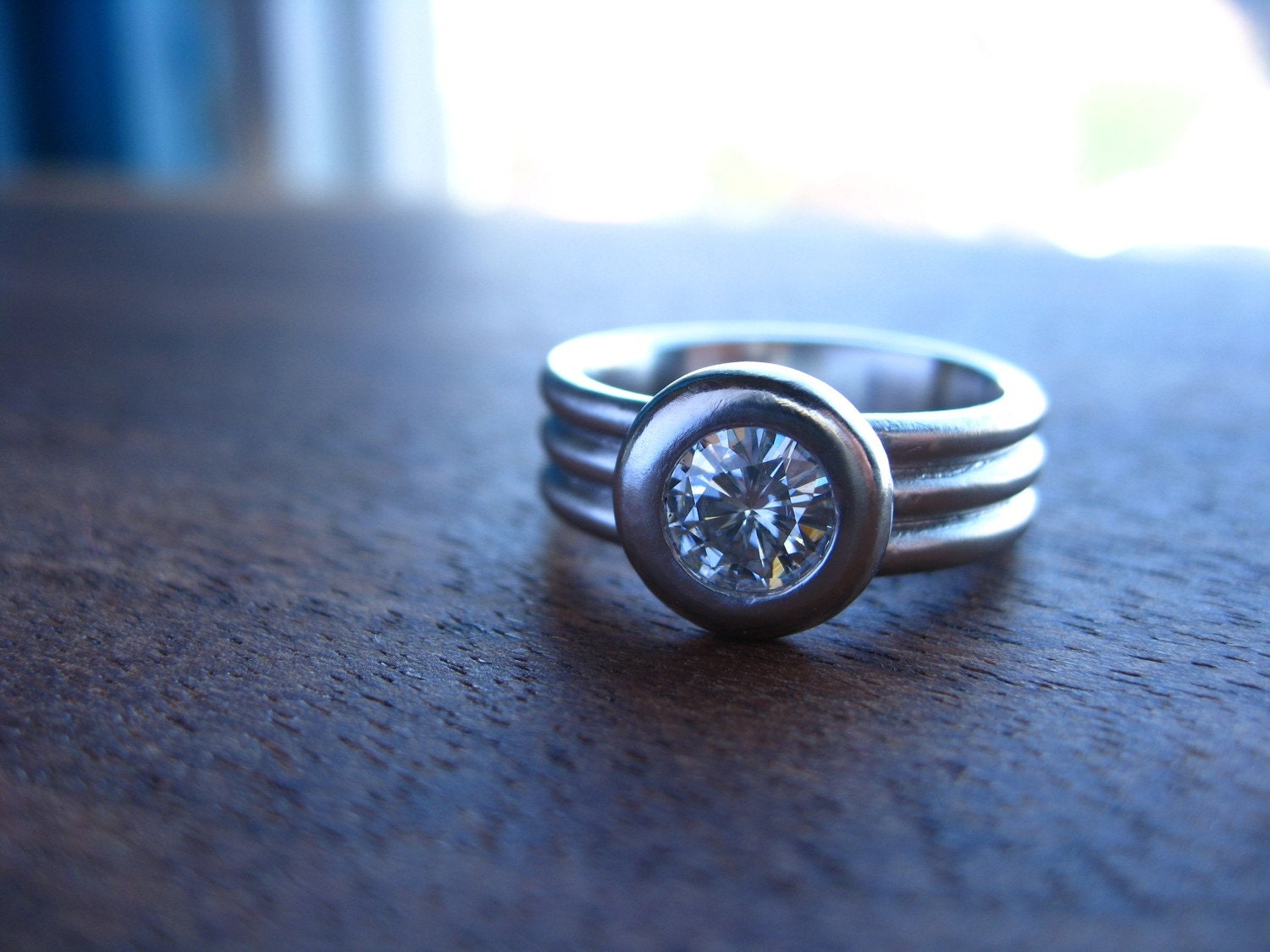 950 Palladium and Moissanite Hatshepsut