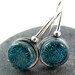 Blue Fused Glass Earrings - Dichroic Glass - Pacific Northwest Blue
