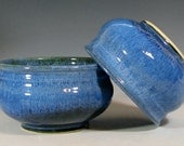 Cereal bowl ceramic, stoneware soup, serving, glazed in sapphire blue, handmade by hughes pottery