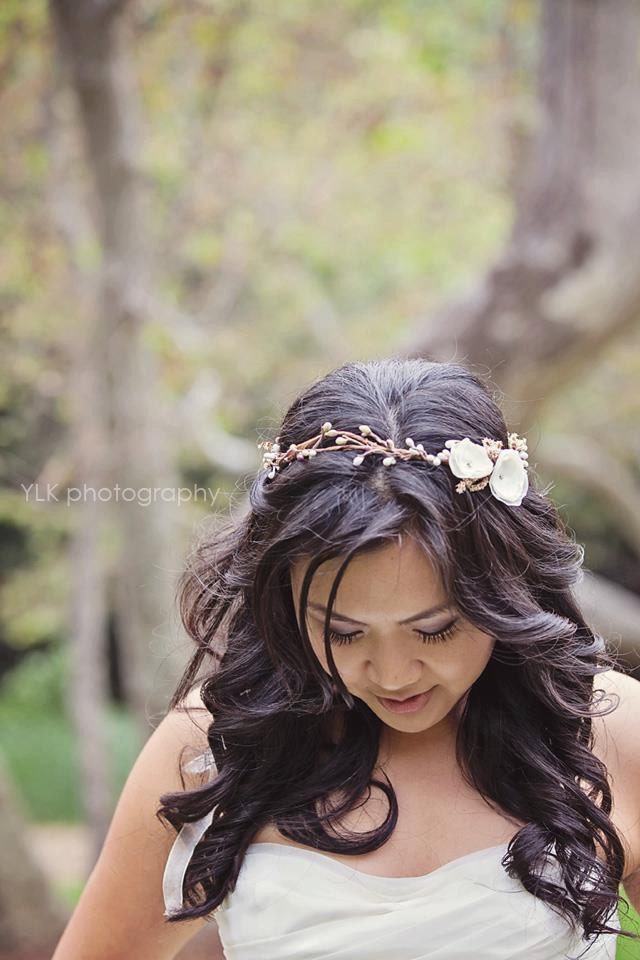 floral headband - bridal halo