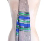 YSL Silk Scarf /  Black And White Stripe