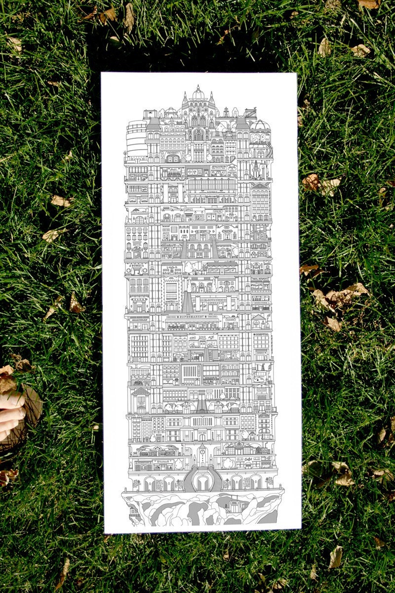 Original letterpress print - Vertical Cities (revised 2nd edition)