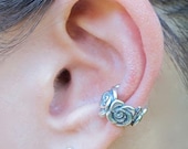 Silver Rose Ear Cuff