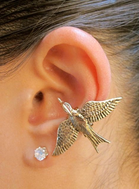 Bronze Mocking Jay Ear Cuff