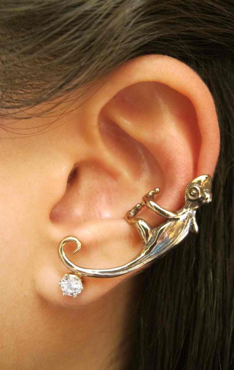 Bronze Gecko Ear Cuff